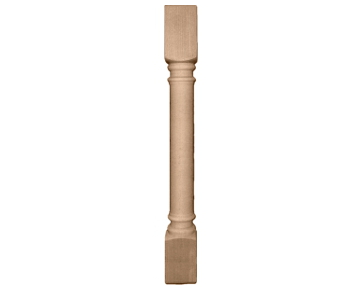 3 3/4in.W x 3 3/4in.D x 35 1/2in.H Traditional Cabinet Column (Top Block: 6 1/8in., Bottom Block: 7 1/8in.), Maple